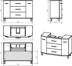 Misty Мебель для ванной Терра 110 серая – фотография-4